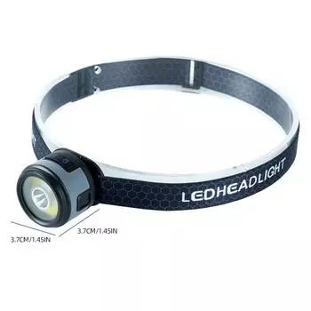 Налобный фонарь, многоцелевой светодиодный мини-портативный фонарь для кемпинга, тип C, зажим для шляпы, аварийный фонарь для бега, рабочий фонарь серый