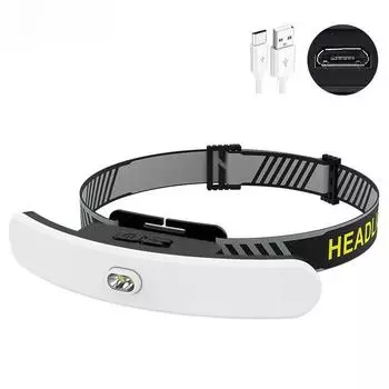 Налобный фонарь мощный фонарик 18650 перезаряжаемый светодиодный налобный фонарь на аккумуляторе Cob Front Torch для туризма рыбалки кемпинга пешего туризма белый