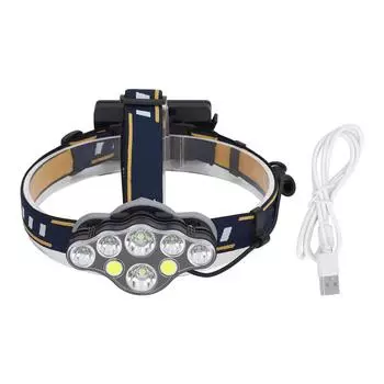 Налобный фонарь перезаряжаемый супер яркий IPX4 водонепроницаемый 8 светодиодный налобный фонарь фонарик