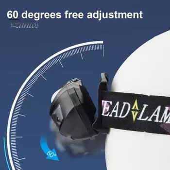 Налобный фонарь с датчиком наружного освещения и регулируемым оголовьем, супер яркий, водонепроницаемый, перезаряжаемый через USB, легкий светодиодный налобный фонарь для ночной рыбалки и бега белый