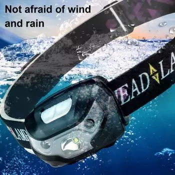 Налобный фонарь с датчиком наружного освещения и регулируемым оголовьем, супер яркий, водонепроницаемый, перезаряжаемый через USB, легкий, ночной белый