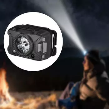 Налобный фонарь с функцией Motion, с зарядкой от USB для кемпинга и пешего туризма 3 bulbs