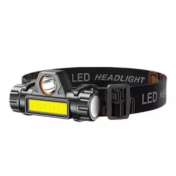 Налобный фонарь XPE COB с двойным источником света, сверхлегкий перезаряжаемый налобный фонарь с магнитным всасыванием, долговечный светодиодный светильник для наружного кемпинга