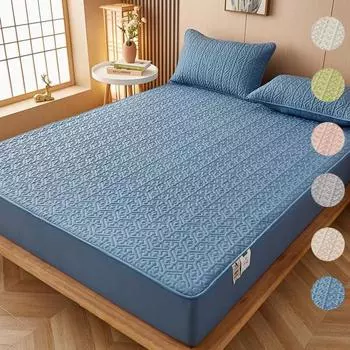 Наматрасник Моющаяся простыня на подкладке Простые покрывала Дышащий стеганый наматрасник (Без наволочки) 100cmx200cm белый