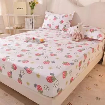 Наматрасник с эластичной лентой, простыня, домашняя полноразмерная односпальная двуспальная льняная кровать, постельное белье (Без наволочки) 90*200cm