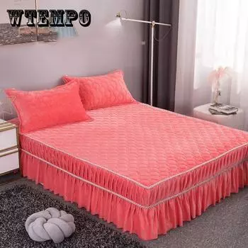 Наматрасник с кружевной строчкой, юбка-кровать, сплошной цвет, цельный чехол, нескользящее дышащее покрывало, защитный чехол Simmons 120x200cm