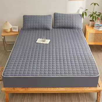 Наматрасник Толстая стеганая простыня с модным принтом Постельные принадлежности Нескользящая простыня Пылезащитный чехол 90*200cm