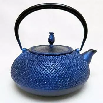 Nambu Ironware Hoshodo IH Compatible Iron Kettle Hiramaru Arale Lapis 700095 (Iron Lid) 1.2L тёмно-синий