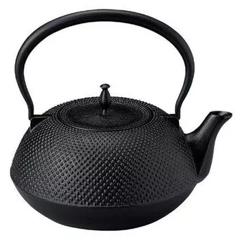 Nambu Ironware Iron Kettle Flat Arale Compatible 99-11 I/H (Black) 1.5L