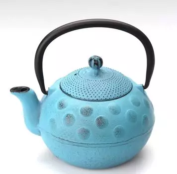 Nambu Ironware Teapot Polka Dot Blue Enameled Color Stylish Made in Japan Cup Nambu Iron Kettle Iron Cute Nanbu Ironware Kettle Stylish Tea Utensils