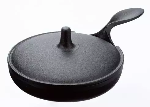 Nambu Tekki Frying Made in IH Ogasawara Mini Pan with Lid 14cm Pan, Japan, Compatible, Rikucho, чёрный