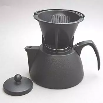 Nambu Tekki Iwachu Coffee Pot Set with dripper and tea strainer (Black) чёрный