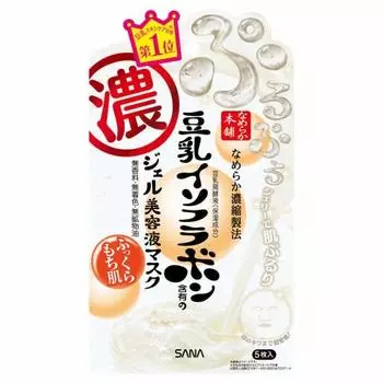 Nameraka Honpo Gel Serum Mask 5 шт. Соевое молоко изофлавоны увлажняющие
