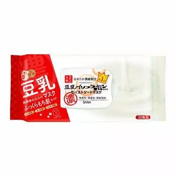 Nameraka Honpo Moist Sheet Mask N 32 Pieces Soy Milk Isoflavone Moisturizing Large Capacity Mask