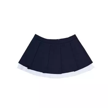 NAMI Flat Waist Wool Blend Pleated Skirt Edge