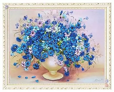 Namiki Trading Blue Small Flower Embroidery Kit Набор для вышивки крестом для начинающих Вышивка крестом Вышивка стильная вышивка ручная работа скандинавский стиль синий