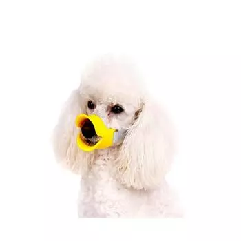 Намордник для маленьких домашних собак, силиконовая маска, намордник для собак и уток, против укусов, против поедания и лая S for 2.5-4.5kg жёлтый