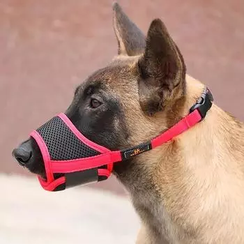 Намордник для собак 5H Pet Soft Mesh для защиты от лая, красный, XS