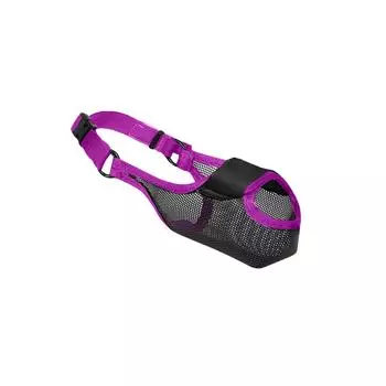 Намордник для собак - Мягкий сетчатый намордник для больших, средних и маленьких собак - Дизайн с передним отверстием, дышащий, регулируемый, кусающий и очищающий, собачья пасть L темно-фиолетового