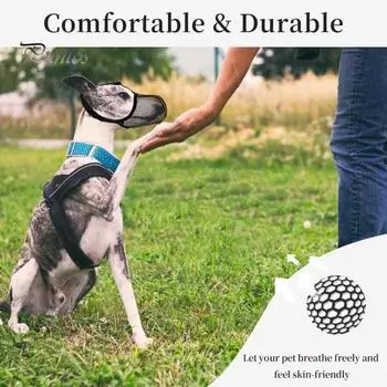 Намордник для собак, мягкий сетчатый намордник для маленьких, средних и больших собак, дышащий, корзинчатый намордник для защиты от лая, жевания и укусов S чёрный