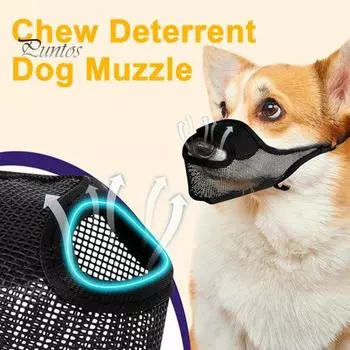 Намордник для собак средних и больших пород. Сетчатый намордник с отверстием спереди. Дышащий намордник для собак с регулируемым ремешком для предотвращения укусов. XL чёрный