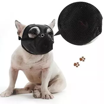 Намордники для домашних собак, легкие, дышащие, против укусов, против лая, питьевые, маска для рта французского бульдога, чехол для рта S чёрный