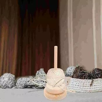 Намотка шерстяной катушки Инструмент для вязания Держатель швейных ниток Органайзер для пряжи Принадлежности Деревянная вращающаяся стойка 22X10X10CM