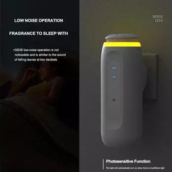 NAMSTE портативный интеллектуальный диффузор с покрытием до 300 м подключаемый масляный диффузор для эфирных масел - для дома и офиса низкий уровень шума 32 дБ black