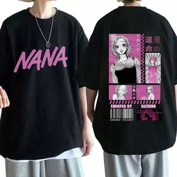 Nana Osaki Hachi Komatsu Аниме футболка с черными камнями Band Unisexga футболки унисекс из мягкого хлопка повседневные футболки большого размера с короткими рукавами L