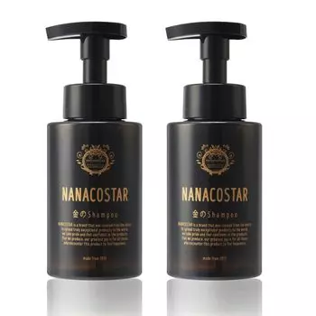 Nanacostar Gold Shampoo 300 мл Набор из 2 штук Аромат апельсина и бергамота Восстановление повреждений Салонное качество Кератин Содержит взбитую пену Эксклюзивный салонный уход за волосами