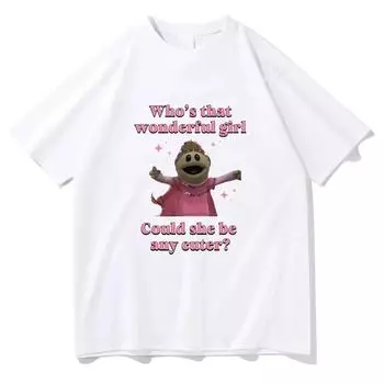 Nanalan Who s This Wonderful Girl футболки холст Kawaii футболка с графическим принтом хлопковая футболка с короткими рукавами и круглым вырезом XS белый