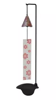 Музыка ветра из железа Nanbu с подставкой HANABI, розовая розовый