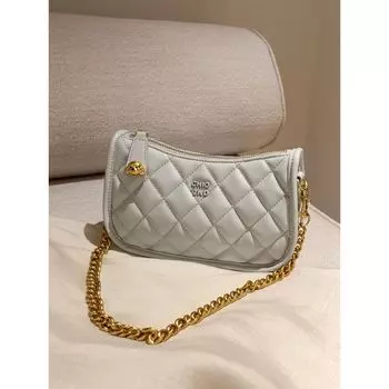 Nanfeng Chio2nd Milk Chestnut Underarm Bag Women s Fancy Exquisite Quilted Chain Shoulder Messenger Bag Sea salt Blue