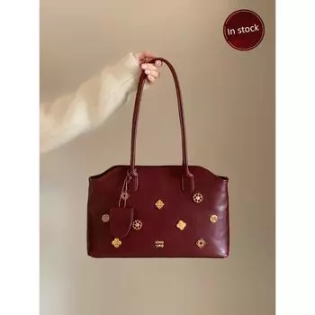 Nanfeng Chio2nd Palace Museum Culture Series Autumn Painting Tote Bag Women s Work Commuter Bag Satchel Shoulder Bag Red