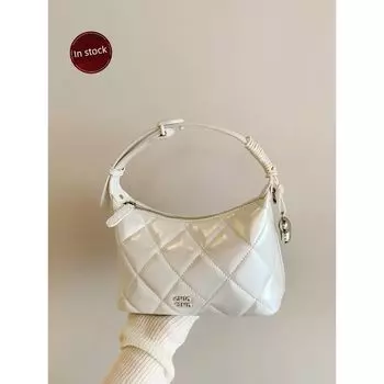 Nanfeng Chio2nd Yungang Clear Sky Tote Bag Women s 2025 New Arrival Diamond Quilted Handbag Shoulder Messenger Bag Pearl White