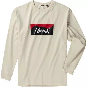 Nanga ECO HYBRID BOX LOGO TEE Гибридная футболка с логотипом-боксом Длинный рукав WHT XL L/S (Эко-футболка) белый