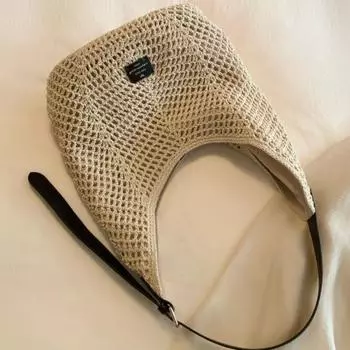 Nange Women s Bag Cowhide + Amber Rope Classy Handmade Straw Woven Bag Women s Summer Shoulder Crossbody Woven Bag As Shown in Pictures