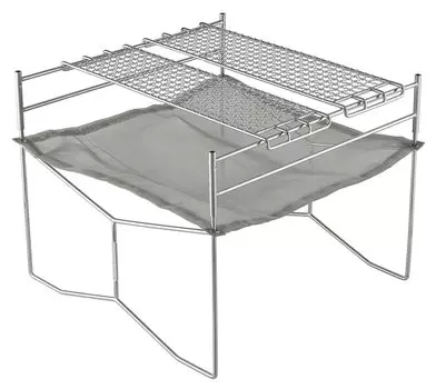 NANGGEAR Camp Bonfire Stand Fire Pit Stainless Steel Mesh Solo Grill Large (Nanko Gear) 11105-J2 (СОЛО-303-J2)