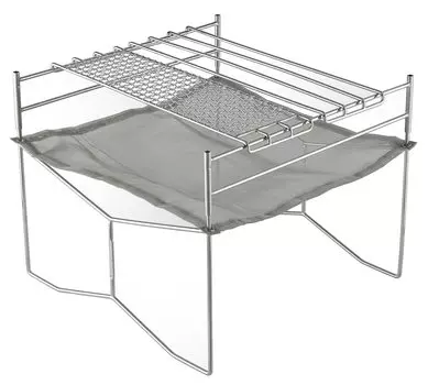 NANGGEAR Camp Bonfire Stand Fire Pit Stainless Steel Mesh Solo Grill Large 11105 (Nanko Gear) (СОЛО-303-JL)