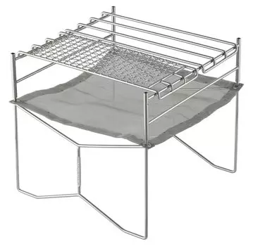 NANGOGEAR Camp Bonfire Stand Fire Pit Stainless Steel Mesh Solo Grill 11104 (Nanko Gear) (СОЛО-202-JS)