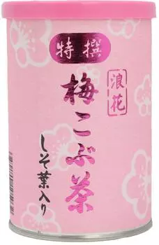 Нанива Чайный гриб Хонпо Умэ Кобуча с листом Шисо (Банка 80 г)