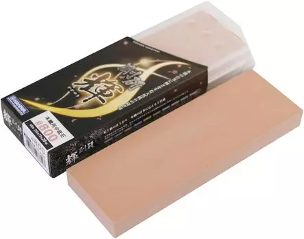 Профессиональный точильный камень NANIWA Kagayaki с подставкой для заточки и футляром для хранения 210 x 70 x 20 мм #800 NK-2208