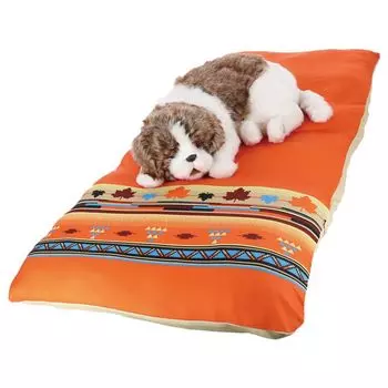 Nano Fine Bed Cool Pet Bed for Pet Odor Resistant Navajo Pattern Dogs, Cats, Supplies, Cushion, Futon, Antibacterial, (LOGOS Bed, Orange)