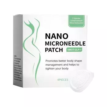 Nano Micro Needle Plaster, Micro Needle Plaster для похудения, укрепляющий пластырь для улучшения состояния кожи, 4 шт./1 коробка, One Size зелёный