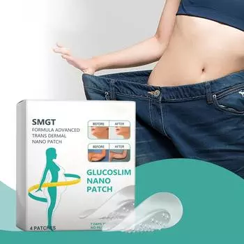 Нано Микроигольчатый Пластырь , Пластырь для Похудения с Микроиглами , Укрепляющий, Улучшающий Линии Патч для Ухода за Кожей 4 шт./1 коробка One Size белый