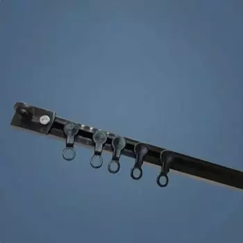 Nano Sliding Track Without Punching Pulley Track Non Perforated Curtain Track Bathroom black-Side Mounted