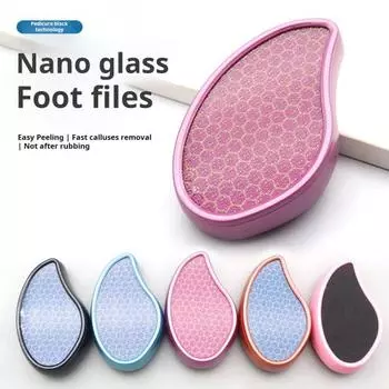 Нано-стеклянная пилка для ног, профессиональный скребок для пяток, скребок для ног, удаление омертвевшей кожи, влажный и сухой педикюр, полировщик для мягких ног, обычный шампанского