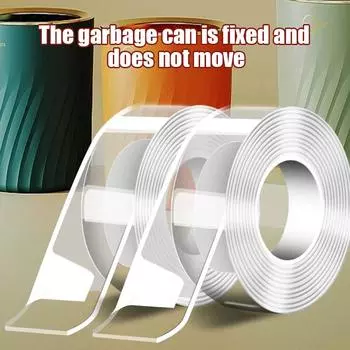 Нано-суперпрочная двусторонняя клейкая лента, моющаяся многоразовая водонепроницаемый прозрачный костюм для кухни, ванной комнаты, принадлежности 2cm*1m прозрачный
