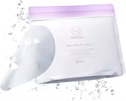 NANOA Retinol Daily Face Human Stem Cell Sheet, привлекающий азелаиновый витамин C Pore Aging, высококачественный уход за кожей лица, 30 штук (Наноа) Пакет, Маска, Врачи,