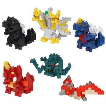 Nanoblock Mini Nano Godzilla vol.2 (BOX) NBMC49S 1BOX 6 шт., всего 6 типов